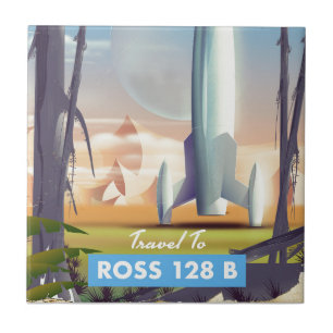 Ross 128 B Science fiction poster Tegeltje
