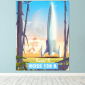 Ross 128 B Sciencefictionposter Canvas Afdruk (Insitu (Houten vloer))
