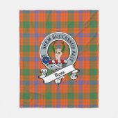 Ross Ancient Clan Badge Tartan Plaid Fleece Deken (Voorkant)