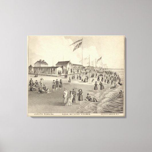 Ross Bathing Houses, Ocean Grove, NJ Canvas Afdruk (Voorkant)