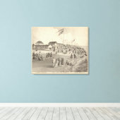 Ross Bathing Houses, Ocean Grove, NJ Canvas Afdruk (Insitu (Houten vloer))