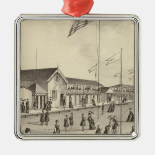 Ross Bathing Houses, Ocean Grove, NJ Metalen Ornament