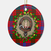 Ross Clan Badge & Tartan Gepersonaliseerde Kerstmi Keramisch Ornament (Links)