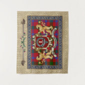 Ross Clan Badge & Tartan met Lion Wandkleed (Voorkant)