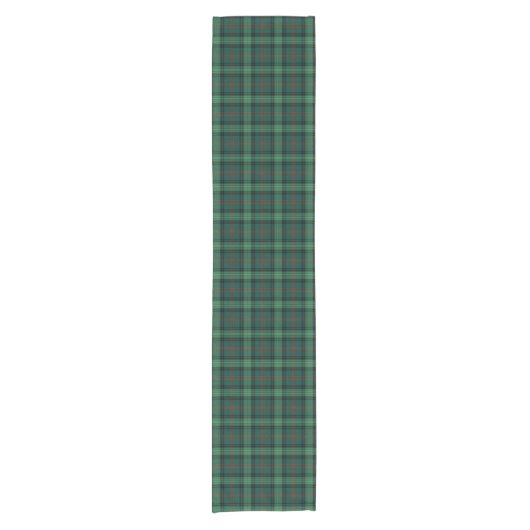 Ross Clan Jacht Tartan Schots Groen Plaid Korte Tafelloper (Voorkant)