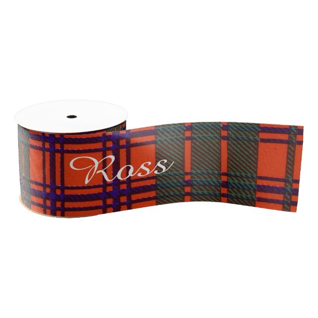 Ross clan Pset Scottish tartan Grosgrain Lint (Spoel)