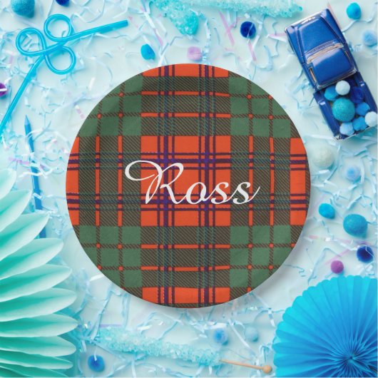 Ross clan Pset Scottish tartan Papieren Bordje (Feest)