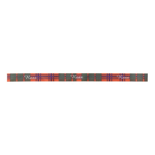 Ross clan Pset Scottish tartan Satijnen Lint (Voorkant)