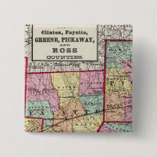Ross County Vierkante Button 5,1 Cm