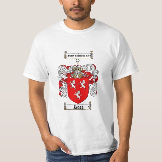 Ross Family Crest - Ross Coat of Arms T-shirt (Voorkant)