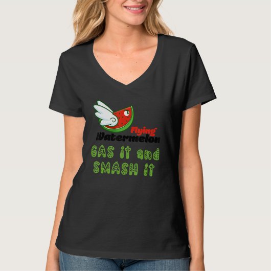 ROSS FLYING WATERMELON GAS IT AND SMASH IT T-SHIRT (Voorkant)