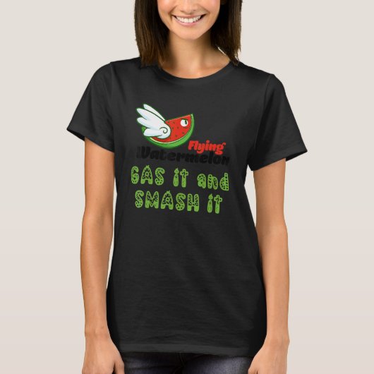 ROSS FLYING WATERMELON GAS IT AND SMASH IT T-SHIRT (Voorkant)