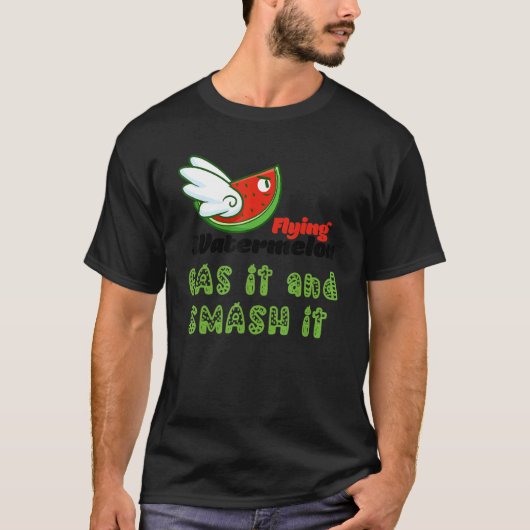 ROSS FLYING WATERMELON GAS IT AND SMASH IT T-SHIRT (Voorkant)