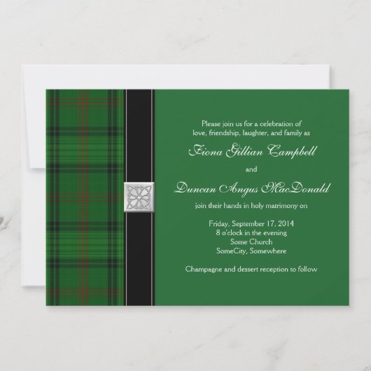 Ross Hunting Tartan Celtic Wedding Invitation Kaart (Voorkant)