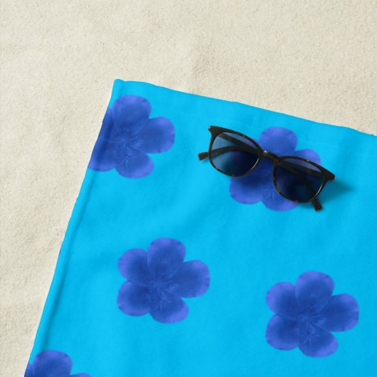 Ross Roos ventilator naadloos patroon op lichtblau Strandlaken (In situ)