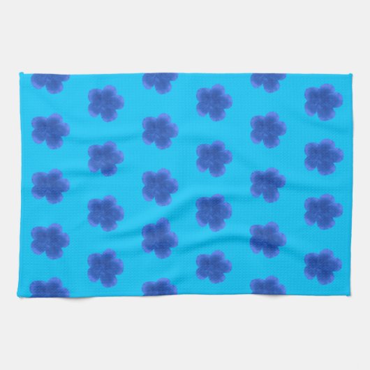 Ross Roos ventilator naadloos patroon op lichtblau Theedoek (Horizontaal)