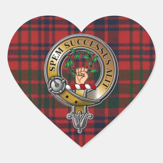 Ross Tartan en Badge Hart Sticker (Voorkant)