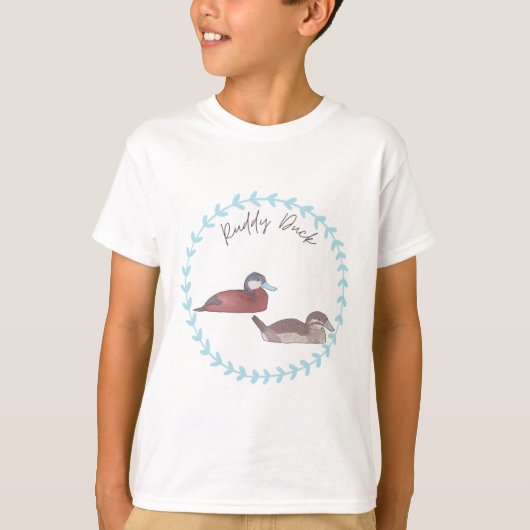 Rosse Duck vogelsoort vogel aquarel kunst T-shirt (Voorkant)