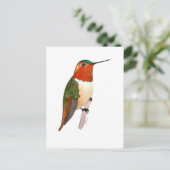 Rosse Kolibrie Briefkaart (Staand voorkant)