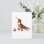 Rosse Kolibrie Briefkaart (Staand voorkant)