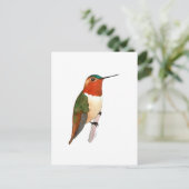 Rosse Kolibrie Briefkaart (Staand voorkant)