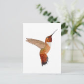 Rosse Kolibrie Briefkaart (Staand voorkant)