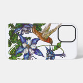Rosse Kolibrie en Akelei iPhone Hoesje (Achterkant horizontaal)