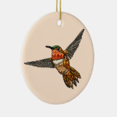 Rosse Kolibrie Keramisch Ornament (Rechts)