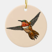 Rosse Kolibrie Keramisch Ornament (Voorkant)