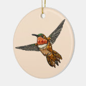 Rosse Kolibrie Keramisch Ornament (Links)