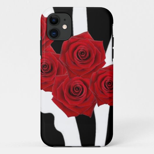 ROSSEN EN ZWARTE EN WITTE ZEBRA Case-Mate iPhone CASE (Achterkant)