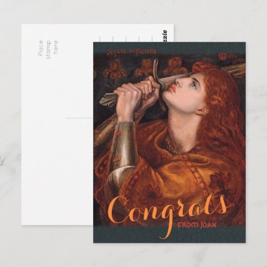 Rossetti Joan of Arc Gefeliciteerd, CC1048 Briefkaart (Voorkant / Achterkant)