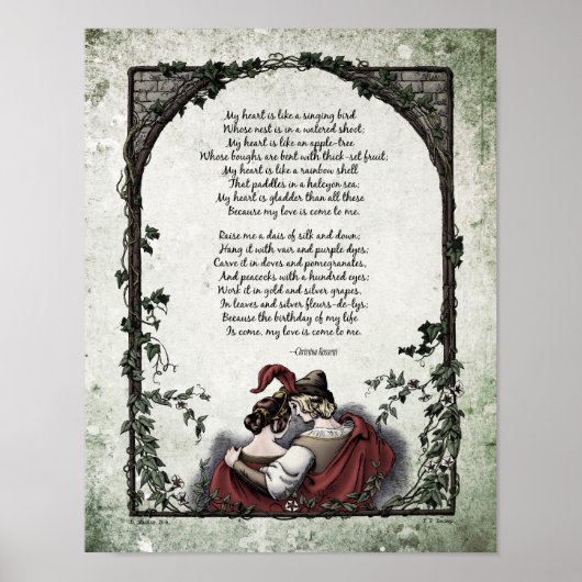 Rossetti "Love" Victoriaans Art Poem 11x14 Poster (Voorkant)