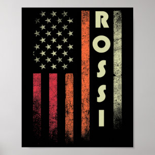 Rossi achternaam Funny Retro Verjaardag Amerika Poster
