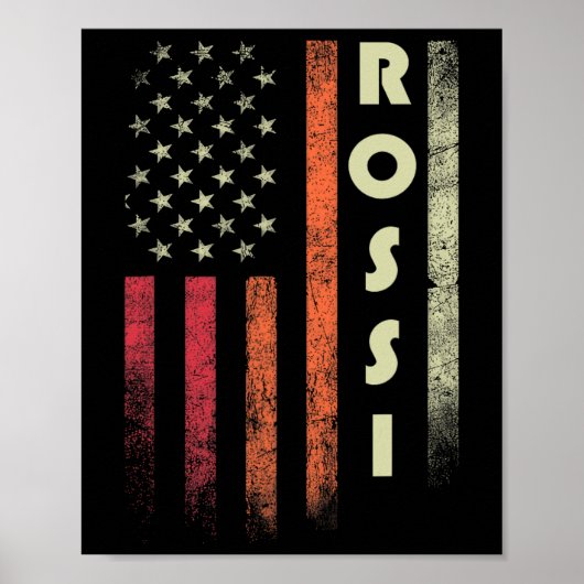 Rossi achternaam Funny Retro Verjaardag Amerika Poster (Voorkant)