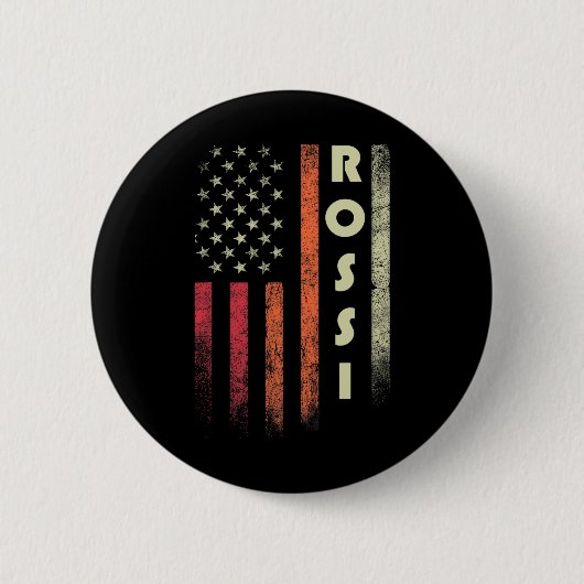 Rossi achternaam Funny Retro Verjaardag Amerika Ronde Button 5,7 Cm (Voorkant)