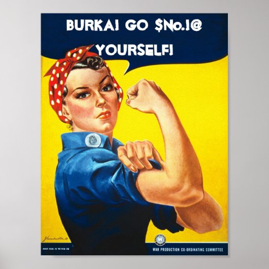 Rossi de Riviter zegt nee tegen Burka's Poster (Voorkant)