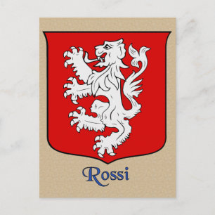 Rossi Family Heraldic Shield Briefkaart