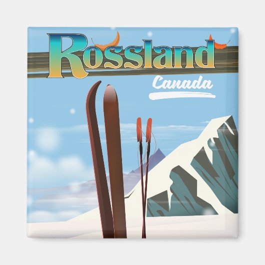 Rossland Canada reisposter. Magneet (Voorkant)