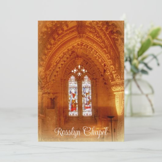 Rosslyn Chapel Interior Greeting Kaart (Staand voorkant)