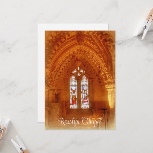Rosslyn Chapel Interior Greeting Kaart (Voorkant / Achterkant in situ)