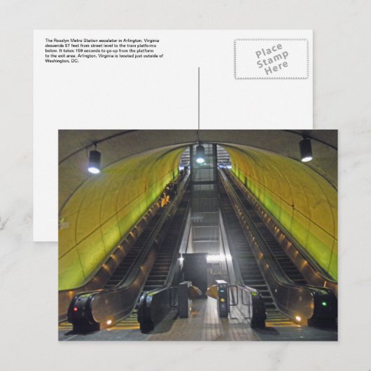 Rosslyn Metro Station Escalators 001 Briefkaart (Voorkant / Achterkant)
