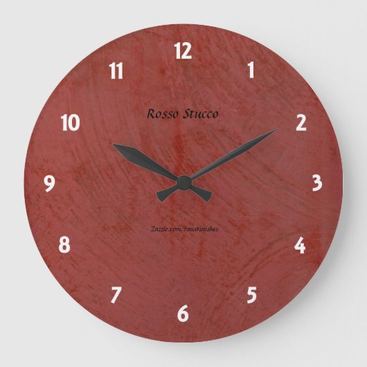 Rosso Stucco namaak afwerking ronde wandklok (Voorkant)