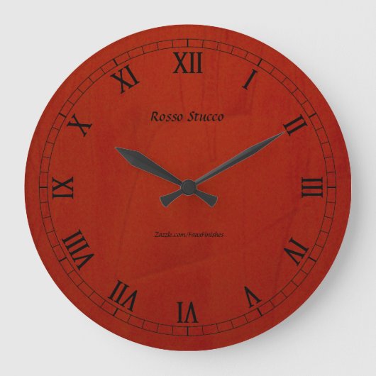 Rosso Stucco namaak afwerking ronde wandklok (Voorkant)
