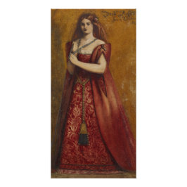 Rosso Vestita van Dante Gabriel Rossetti Glossy Poster