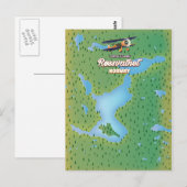 Røssvatnet Noorwegen meer kaart kunstprint. (Voorkant / Achterkant)