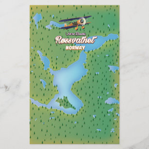 Røssvatnet Norway lakkaarten — kunstdrukken. Briefpapier