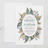 Rost Boomgoud Bladeren Bos Tuin Herfst Bruiloft Kaart (Voorkant / Achterkant)