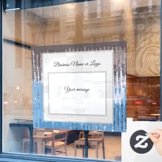 Rost Landelijk/ Bruin Blauw Raamsticker (Cafe Raam)