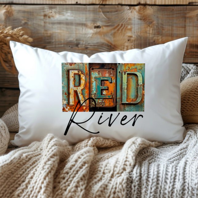 Rost Metaal Rode Rivier Louisiana Staat Kussen (Creator heeft geüpload)